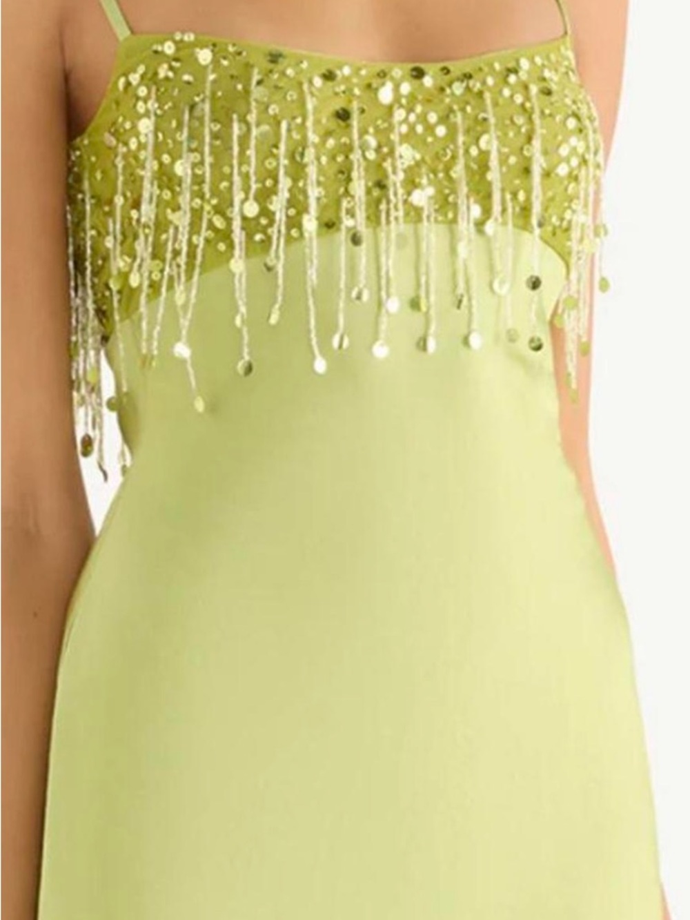 Yasmin Hand Beaded Mini Dress - Chartreuse Asta Resort - Picture 5 of 6